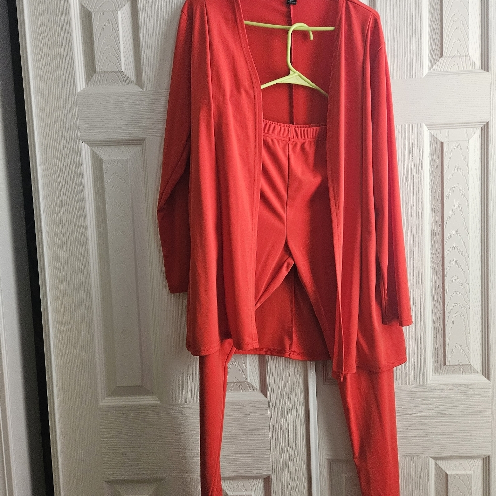 Stretchy Red Pant Suit